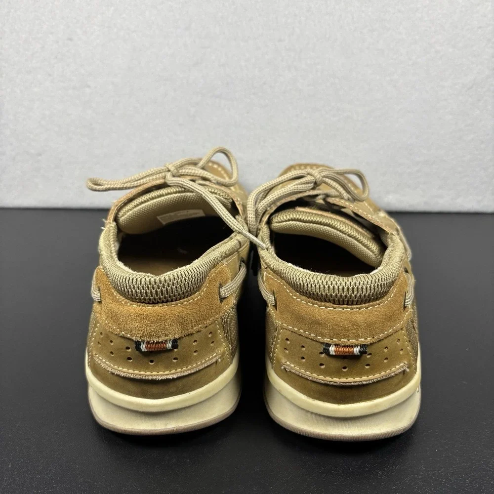 Margaritaville Anchor Mens Brown/Tan Leather Slip-On Boat Shoes/Loafers Sz 11.5